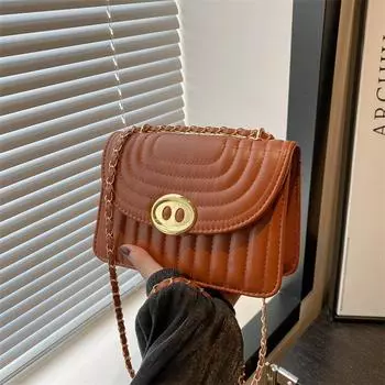 Сумка Niche Design женская 2024 весна-лето новая универсальная швейная цепочка маленькая квадратная сумка модная женская сумка для поездок на работу чёрный