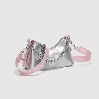 Сумка Niche Design Женская модная маленькая сумка Fashion Sense All Shoulder Crossbody Bag серебряный