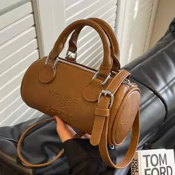 Сумка Niche Design, женская, осень 2024, новая модная сумка-мессенджер высокого класса, сумка-мессенджер в стиле ретро, переносная сумка-цилиндр чёрный