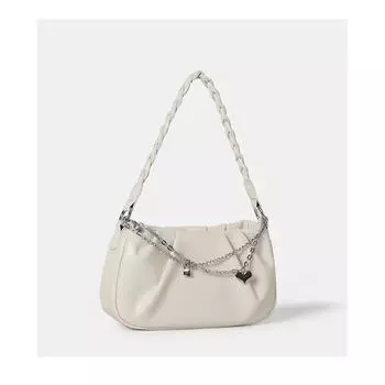 Сумка Niche Design, женская плиссированная сумка в виде облака, простая и универсальная, маленькая, свежая, на молнии, с цепочкой, сумка под мышкой белый