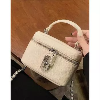 Сумка Niche Design, женская сумка-коробка с цепочкой, высококачественная мини-сумка, женская сумка-мессенджер с узором личи бежевый