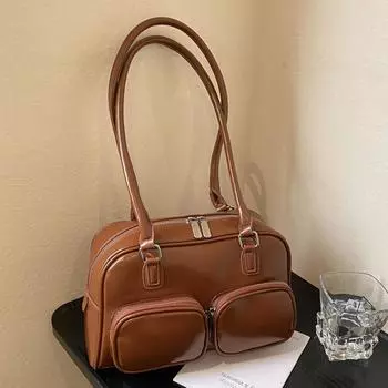 Сумка Niche Multi-Pocket, легкая, роскошная, высокого класса, сумка для боулинга в стиле ретро, женская сумка через плечо красный