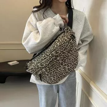 Сумка Niche с леопардовым принтом, женская, новая, осенне-зимняя, универсальная, повседневная, на одно плечо, сумка-мессенджер под мышкой, сумка-пельмень