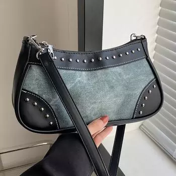 Сумка Niche Textured Underarm Bag для женщин в осенне-зимнем моде, высококачественная универсальная сумка через плечо, джинсовая сумка из холста