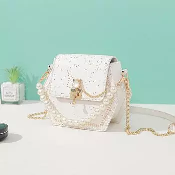 Сумка Ниша Женская сумка Сумка через плечо Сумка через плечо Весна/лето Высококачественная кожаная сумка на цепочке белый