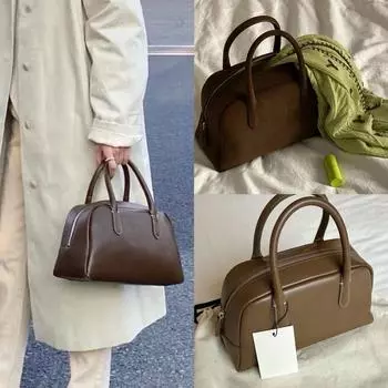 Сумка NothingWritten из натуральной замши в корейском стиле — сумка для боулинга и гольфа в бостонском стиле