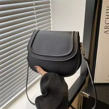 Сумка Новая модная ретро-сумка-седло, нишевая текстура, сумка-мессенджер, простая и универсальная, женская сумка через плечо белый