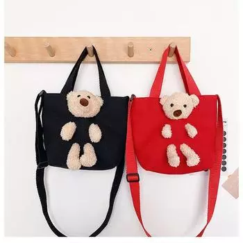 Сумка Новая модная универсальная детская сумка для родителей и детей женская мультяшная милая кукла медведь кролик холщовая сумка