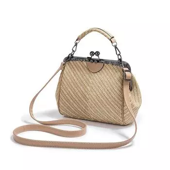 Сумка новая однотонная женская сумка из искусственной кожи с ретро-зажимом, портативная женская сумка, простая сумка-мессенджер через плечо чёрный