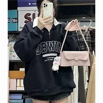 Сумка новая весенне-летняя нишевая конструкция высококачественная текстура ромб ручная сумка-багет подмышечная сумка универсальная розовый