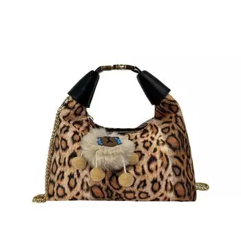 Сумка-облако Premium sense в стиле ретро с леопардовым принтом, женская, новинка 2024 года, ручная сумка, темперамент, сумка-кроссбоди на одно плечо цветной печати леопарда