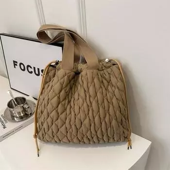 Сумка Облако Сложенная сумка Повседневная Индивидуальная Легкая Большая Вместительная Сумка Тоут Rhombus Сумка-мессенджер для поездок на работу коричневый