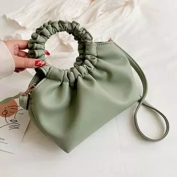 Сумка однотонная универсальная повседневная женская сумка из искусственной кожи для подарка белый