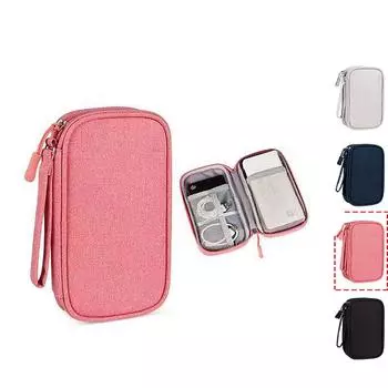 Сумка-органайзер для электронных аксессуаров, водонепроницаемый дорожный футляр для аккумулятора, шнуры для зарядки, зарядные устройства, мышь, наушники, флэш-накопитель One Size чёрный