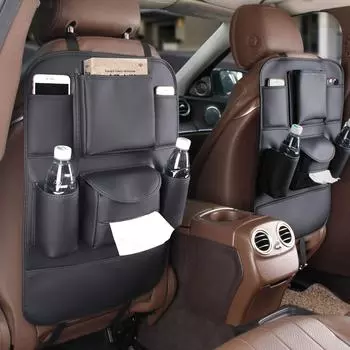 Сумка-органайзер для хранения на спинку сиденья автомобиля Mercedes-Benz BMW коричневый