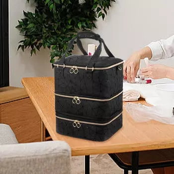 Сумка-органайзер для лака для ногтей, съемная, большой емкости, коробка для хранения, трехслойный чехол для хранения наборов