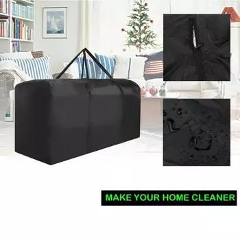 Сумка-органайзер для мелочей, водонепроницаемая, черного цвета, практичная, очень большая, для хранения рождественской елки, для дома B чёрный