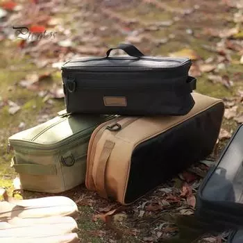 Сумка-органайзер для походной и туристической посуды, большая вместительная сумка на молнии, водонепроницаемая сумка для хранения кухонных принадлежностей чёрный