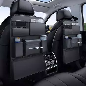 Сумка-органайзер для заднего сиденья автомобиля, многофункциональная, большой емкости, для хранения на спинке сиденья, подвесная сумка, защитная накладка