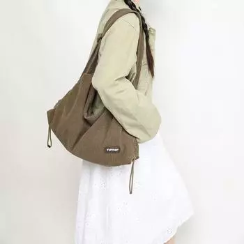 Сумка осень и зима высококачественная женская сумка для поездок на работу из холста большая вместительная сумка для пельменей сумка через плечо с завязками коричневый