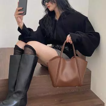 Сумка осень/зима премиум-класса Sense Niche из натуральной кожи, сумка-крыло, сумка через плечо для путешественников, женская сумка большой вместимости чёрный