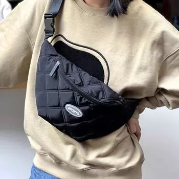 Сумка осенне-зимняя повседневная легкая хлопковая сумка для куртки нейлоновая тканевая нагрудная сумка женская спортивная сумка через плечо One Size белый