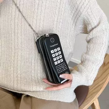 Сумка особой формы, персонализированный стиль телефона, маленькая сумка, лето 2024, новая женская сумка, маленькая свежая литературная сумка-мессенджер белый