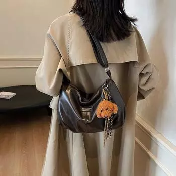 Сумка Outer order premium sense Maillard женская осень-зима 2024 ретро сумка через плечо сумка-мессенджер большой вместимости чёрный