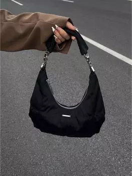 Сумка Oxford Crescent на плечо в стиле ретро черного цвета - Niche Cloud Design, повседневная модная сумка чёрный