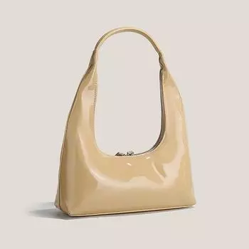 Сумка-пельмень из лакированной кожи — универсальная сумка через плечо в стиле ретро, женская модель осень/зима 2023 года. красный