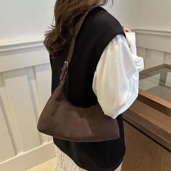 Сумка-пельмень, новая сумка через плечо, матовая ретро-сумка, сумка через подмышку из ПУ, повседневная модная женская сумка чёрный