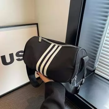 Сумка-пельмень Повседневная сумка Женская сумка-мессенджер Широкополосная спортивная нейлоновая сумка Сумка через плечо чёрный