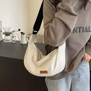 Сумка-пельмень в спортивном стиле для отдыха 2024 года, новая летняя сумка из нейлона для отдыха, универсальная сумка через плечо на одно плечо для поездок на работу