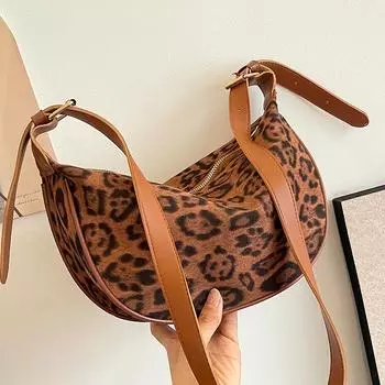 Сумка-пельмень женская 2024 новая модная сумка-мессенджер женская модная повседневная сумка через плечо с леопардовым принтом