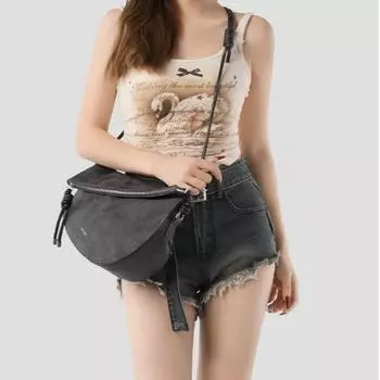 Сумка-пельмень женская сумка через плечо Waste Soil Style осенне-зимняя сумка через плечо темно-серого