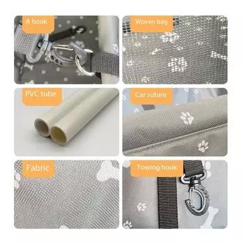 Сумка-переноска для автомобиля для собак, водонепроницаемая корзина, складной гамак, сумка для переноски домашних животных для маленьких кошек, собак, безопасная дорожная сетка серый