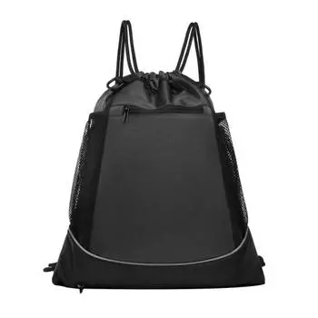 Сумка-переноска для баскетбола большой вместимости, спортивная сумка, рюкзак со шнурком и сеткой темно-серого