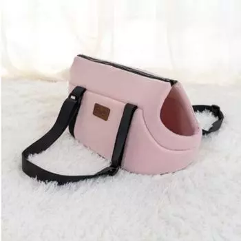 Сумка-переноска для домашних животных Agatos с подогревом и пяткой (сумка + подушка) розовый, корейский шампунь для домашних животных