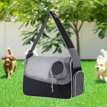 Сумка-переноска для домашних животных, сумка-переноска из полиэстера для кошек и собак чёрный