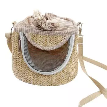 Сумка-переноска для хомяка на плечо, дышащая, мягкая, теплая, с регулируемым ремнем, сумка-переноска для маленького питомца для морской свинки One Size светло-коричневого