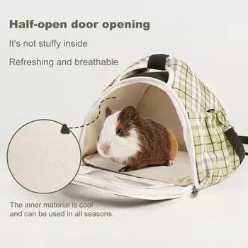 Сумка-переноска для хомяков с цветными блоками, легкая дорожная сумка для домашних животных, вентилируемая сумка-слинг для хомяков, морских кроликов, ежей розовый