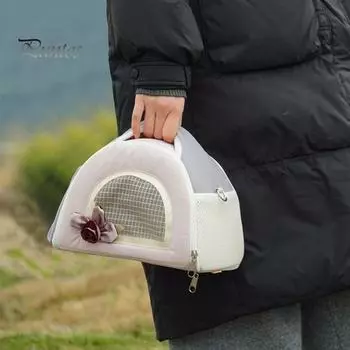 Сумка-переноска для хомяков с цветными блоками, легкая дорожная сумка для домашних животных, вентилируемая сумка-слинг для хомяков, морских кроликов, ежей розовый