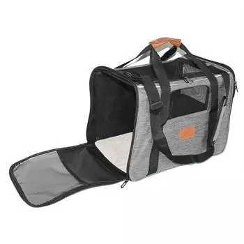 Сумка-переноска для кошек, дышащая, складная, переноска для собак и кошек с плечевым ремнем, без помощи рук серый