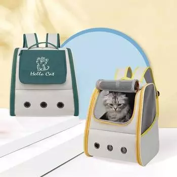 Сумка-переноска для кошек на открытом воздухе, дышащий рюкзак для кошек, сумка для переноски, товары для животных, рюкзак для кошек с ремнем, защищающим от разрыва зелёный