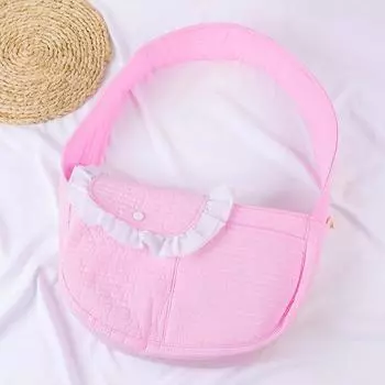 Сумка-переноска для питомца, портативный рюкзак для кошки/собаки, сумка через плечо, сумка для кошки, холщовая сумка для маленькой собаки/кошки s small (S size) розовый