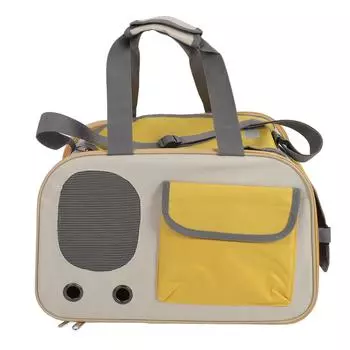 Сумка-переноска для питомцев, дышащая, складная, из ткани Оксфорд, каркас из стальной проволоки, дорожная сумка-тоут для кошек с жёлтый
