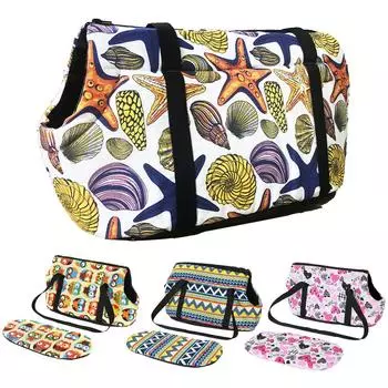 Сумка-переноска для собак на открытом воздухе для маленьких собак, кошек, переносных сумок с рисунком морской звезды для щенков, чихуахуа, йоркширского бигля, зоотовары S 40 x 18 x 20 cm