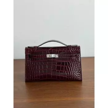 Сумка-переноска из натуральной кожи первого поколения, женская, высокого класса, с текстурой крокодиловой кожи, и новый предмет, сумка через плечо на цепочке 22-7-12cm зелёный