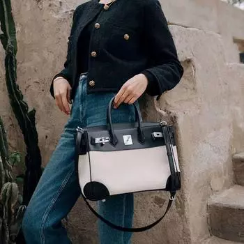 Сумка Platinum из холщовой коровьей кожи, новая классическая и атмосферная сумка, простая фактура, сумка через плечо, большая вместимость, дорожная сумка 30x16x20 бездна