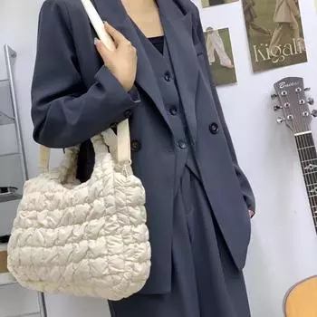 Сумка-плиссе Cloud, женская, большая вместимость, легкая, сетчатая, сумка-пельмень, корейская, сумка-пузырь через плечо розовый